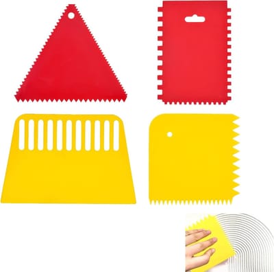 Set van 4 kunststof spatels en schrapers voor schilderen, tegels en lijmwerkzaamheden