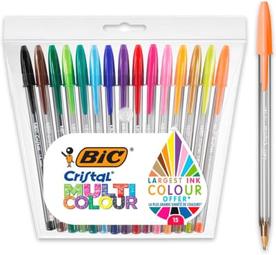Multikleurige Ballpoint Pennen met Brede Punt - Assortiment van 15 Kleuren