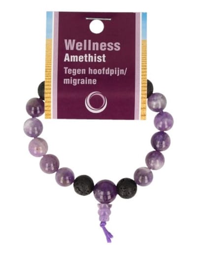 Amethist powerbead mannen + kaart 21cm