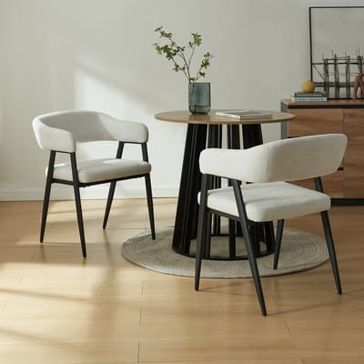 Eetkamerstoel Kohlmand set van 2 lichtgrijs en zwart [en.casa]