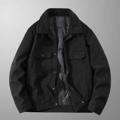 Veste d'hiver en velours côtelé pour hommes Manteau pour hommes Revers Chaud 90 Veste en duvet Manteau pour hommes Hommes 4XL black
