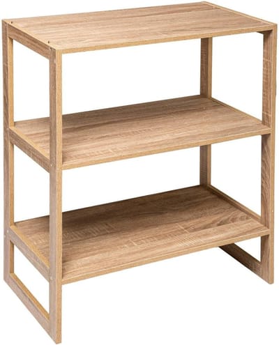 5Five - Stapelbare opbergkast met 4 vakken - Licht eiken - 69 x 33,5 x 84 cm
