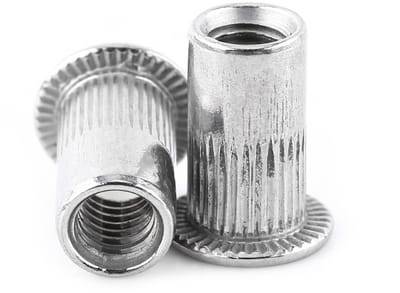 Dailygoods- Inzetmoeren 20 Stuks - Roestvrij Staal - Platte Kop - Blinde Klinkmoer - Schroefdraad - Antislipoppervlak - Stevige Behuizing - Klinkmoeren