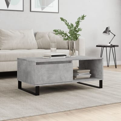 vidaXL - Salontafel - 90x50x36,5 - cm - bewerkt - hout - betongrijs