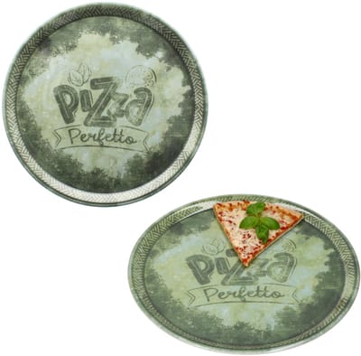 MamboCat 2-delige set pizzavazen PERFETTO Groen Ø31,5cm van porselein - 164193