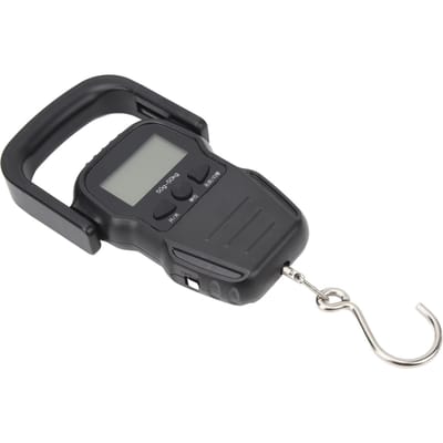 50kg Draagbare Veerweegschaal ABS Staal LCD Bagageweegschaal Digitale Hangende Weegschaal voor Reizen black
