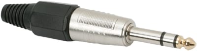 Jack Stekker 6,3 mm Stereo – Metalen Audio Plug met Trekontlasting – 6.3 mm Jack Connector 1 Stuks [05131]