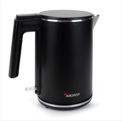 Dubbelwandige waterkoker 1 liter hittebestendige behuizing Cool Touch - 2.200 watt - elegant design - automatische uitschakeling
