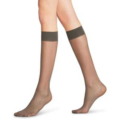 FALKE Matt Deluxe eenkleurig materiaal transparant 20 DEN kniekousen dames grijs - maat 35-38