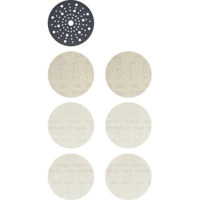 Bosch Accessories EXPERT M480 2608901203 Schuurnetset Geperforeerd Korrelgrootte (num) 80, 80, 120, 120, 180, 180 (Ø) 150 mm 7 stuk(s)