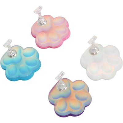 4 stuks Nail Art Display Standaard Kattenpoot Vormige Magnetische Bodem Nagel Tip Houder voor Salon Gebruik white