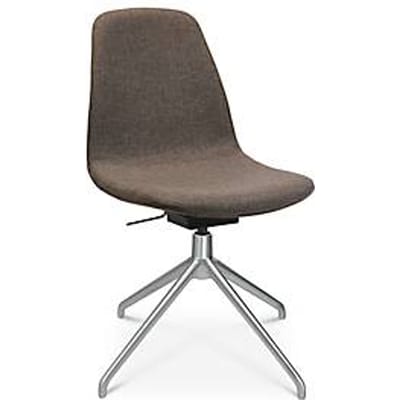 Conferentiestoel Topstar Sitness Life 1.1, draaibaar/zitting in hoogte verstelbaar, zonder armleuningen, B 460 x D 390 x H 450-480 mm, 4-poots onderstel, mat aluminium & stof, bruin