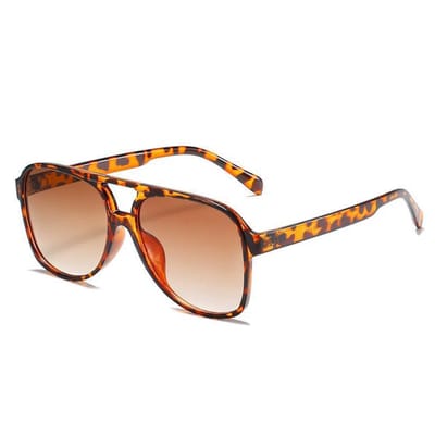 Retro Aviator Zonnebril - Luipaard/Bruin | Fashion Favorite