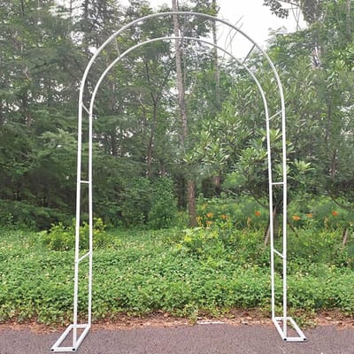 Tuinboog Metaal - Rozenboog Decoratie - Bruiloft Entree - Gegalvaniseerd Staal - W120xH220cm - Wit