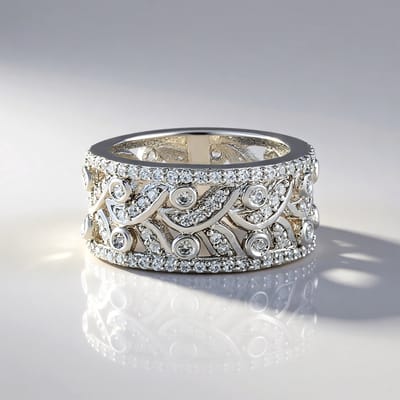 Cavill - Verstelbare Ring - 925 Sterling Zilver Gerhodineerd - Cambodjaanse Zirkonia's 1,377 ct. - Elegante Zilveren Ring met Stenen - Dames Sieraad