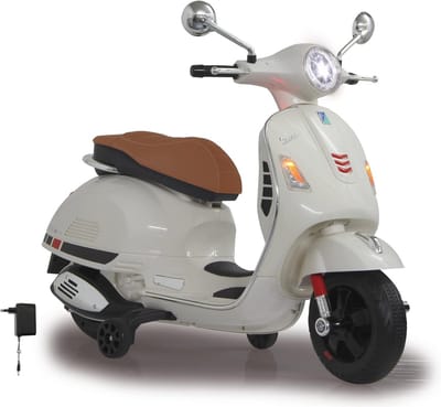 Ride-on Vespa 12V - Krachtige Accu en Motor, Met Bluetooth, SD-kaart Sleuf en LED Verlichting