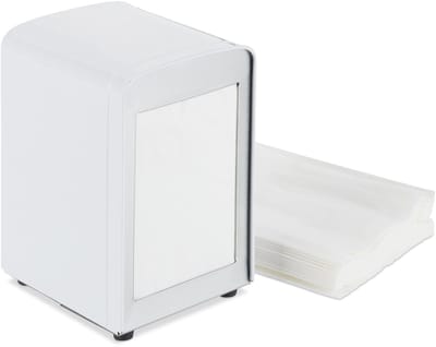 servettenhouder - retro - 15x9,5x11 cm - wit