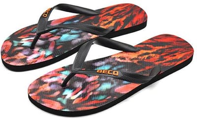 BECO heren teenslippers - zwart/multi color - maat 40-41
