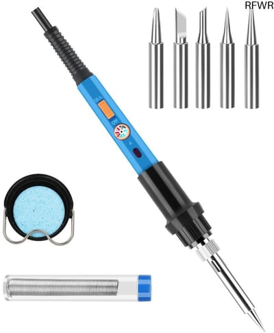 RFWR® Soldeerboutset 60 W met Temperatuurregeling en Accessoires voor Elektronica en Reparaties