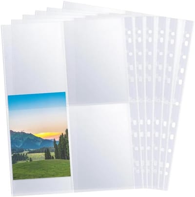 50 Stuks A4 Fotohoezen met 400 Compartimenten voor Ringbanden, Transparante Postkaft met Dubbelzijdige Bescherming voor Foto's, Ideaal voor Fotoalbums en Archivering