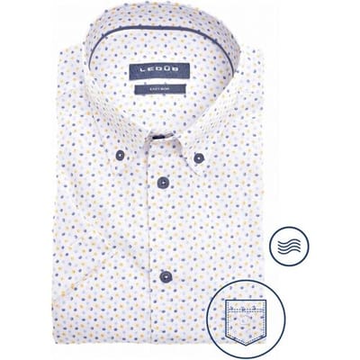 Ledûb Overhemd Multicolored Fashion Dot Wit-Geel / male