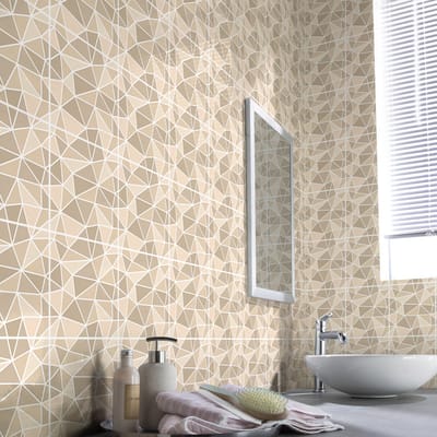 Zelfklevende muurtegelstickers voor keuken en badkamer - 60 cementtegelstickers, terrazzo bloemendesign - 60 stickers, 20x20cm