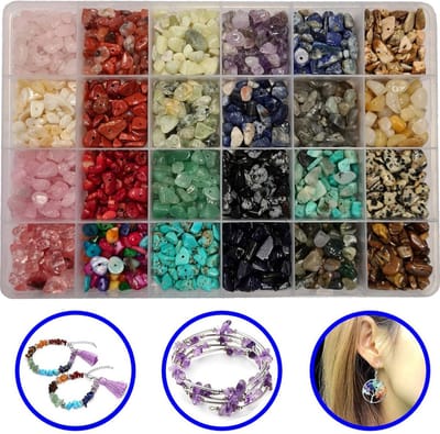 Fako Bijoux® - Natuursteen Set - Stukjes Natuursteen - Sieraden Maken - 1800 Stuks