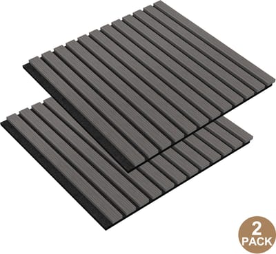 NAIZY 2 stuks akoestische panelen 60x60 cm wandpanelen houten panelen wand geluidsisolatie met houtlook fineer Akoestisch Paneel wandpanelen geluidsisolatie panelen lamel wand, Zwart