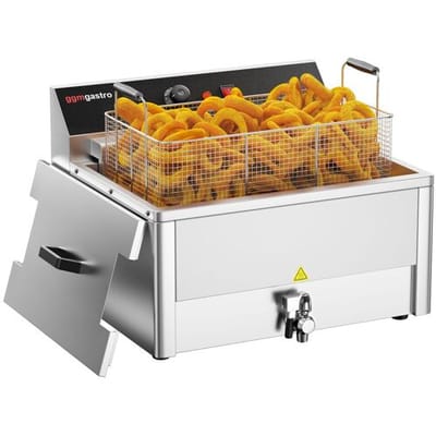 GGM Gastro Elektro Fisch Fritteuse - 20,4 Liter - 5 kW - mit Ablasshahn Zilver