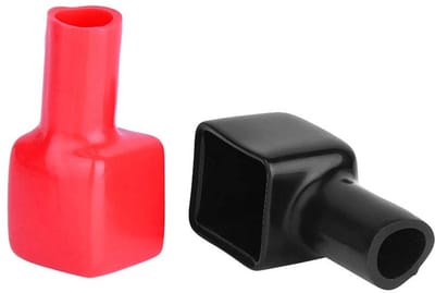 2x Accuklem Covers Rubber Isolatie Positief Negatief voor Motor en Scooteraccu