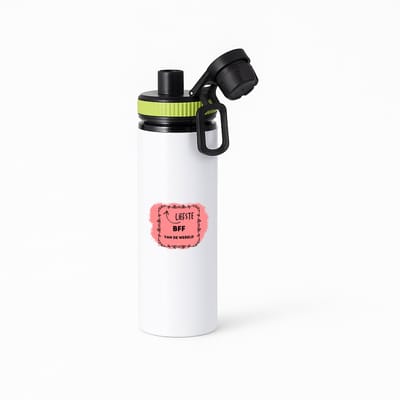 Hacebo® - liefste bff van de wereld waterfles met draaidop groen - Vriend - de liefste bff - verjaardag - cadeautje voor beste vriend - kado - geschenk - water fles - 850ML