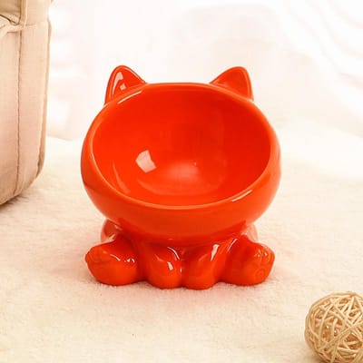 Bol pour chat intégré en céramique à pieds hauts diagonaux Adorable Protection de la colonne cervicale Bol pour chien Bol à boire pour chat Contre le menton noir