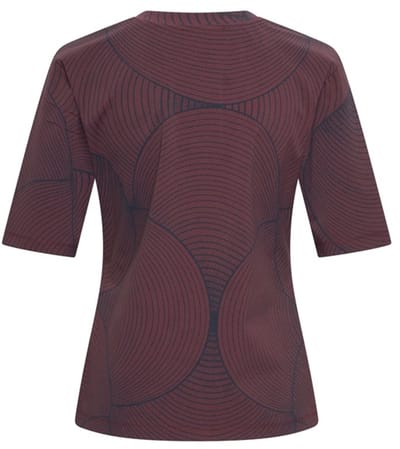 MI PIACE - Travel T-Shirt V-Neck Circle Print 2271 Burgundy - Maat : XS