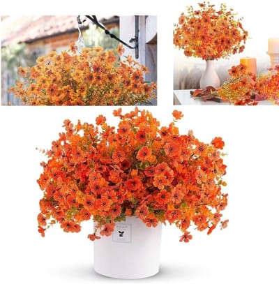 Herfstboeket van 10 Stuks, Kunstbloemen voor Buiten, Decoratie voor Balkonplanten, Zijde Bloemen en Takken
