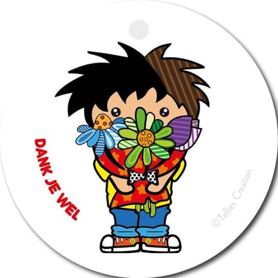 Tallies Cards - kadokaartjes  - bloemenkaartjes - Dank je wel jongen - Popart - set van 5 kaarten - bedankkaart - bedankt - 100% Duurzaam