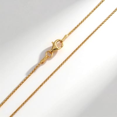 Cavill - Vergulde Zilveren Ketting - 925 Sterling Zilver - Fijne Vlechtketting 70 cm - Lichtgewicht & Elegant - Robuuste Karabijnsluiting