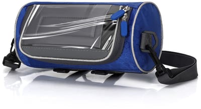 Waterdichte fietsstuurtas met verstelbare klittenbandsluiting -Waterdichte fietsvoortas -Touchscreen met transparant vak -Grote capaciteit fietsvoortas -Geschikt voor racefietsen en mountainbikes -Geschikt voor fietstassen -Fietsen -Donkerblauw