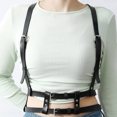 Dames Leren Harness Taille Riem Dagelijkse Outfit Corset Riem Accessoire Modieuze Harness Riem Voor Dames 99cm gray