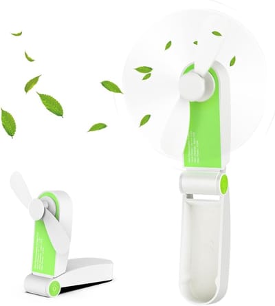 SnelShoppen - Hianjoo USB Mini Handventilator Draagbare Oplaadbare Handventilator en Staande Opvouwbare Ventilator voor Thuis, Buiten en Kantoor, 2 Sn