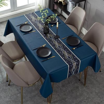 Nieuw Scandinavisch Eenvoudig Pu Tafelkleed Oliebestendig Waterdicht Wasvrij Huishoudelijk Leer Broei Tafelmat Rechthoekig Tafelkleed 60x137