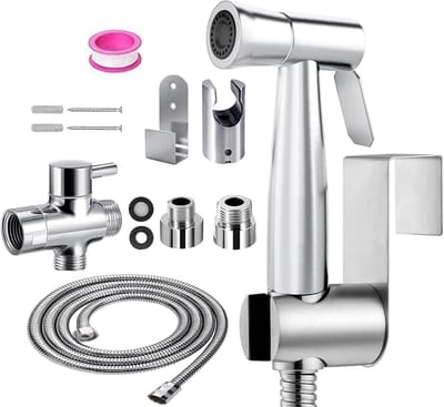 Bidet Sprayer Set met G1/2 Inch Ventiel en RVS Sprayer voor Persoonlijke Hygiëne, Baby Luiers en Schoonmaak