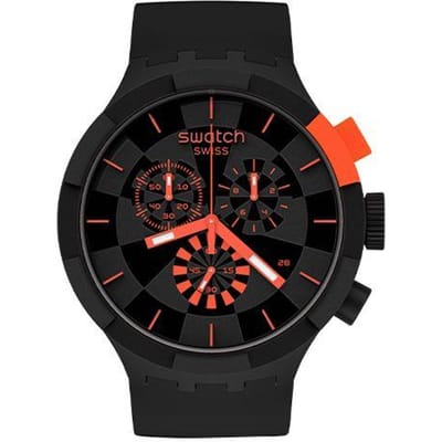 Swatch Groot Wijzerplaat Trendy Replica Waterdicht Drie Ogen Sport Koppel Horloge Mannen Horloges SB02B402 Black black