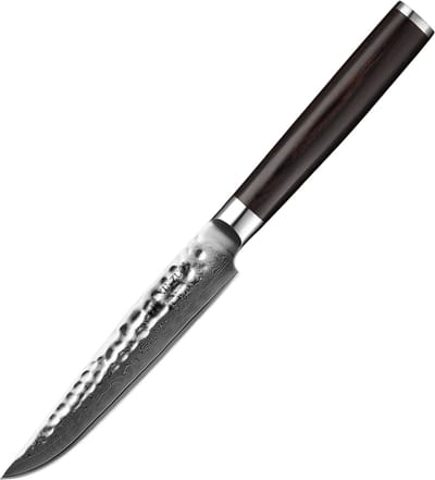 Xinzuo B1H Series – Steakmes – Professioneel – Gehamerd Damascus staal (67 laags met kern van 10Cr15CoMoV) – Vlijmscherp keukenmes – Inclusief geschenkdoos