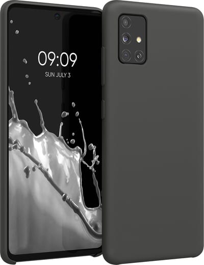 kwmobile telefoonhoesje geschikt voor Samsung Galaxy A51 - Hoesje met siliconen coating - Smartphone case in mat zwart