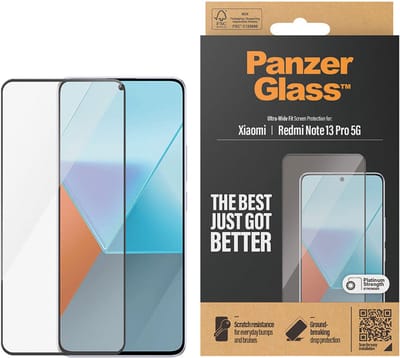 PanzerGlass Ultra-Wide Fit Anti-Bacterial Screenprotector voor de Xiaomi Redmi Note 13 Pro (5G) / Poco X6