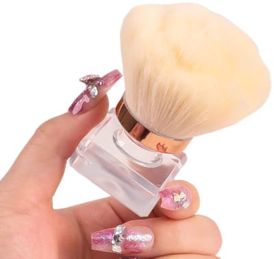 Daity Nagelstofborstel - roze roos zachte stofborstel - kunststofpoederverwijderaar - make-up - manicureborstel - reinigingstool voor kristallen nagels - 1 st.