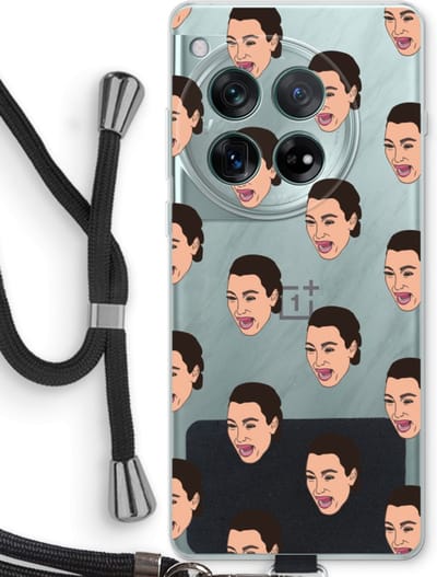 Case Company® - Hoesje met koord geschikt voor OnePlus 12r hoesje met Koord - Ugly Cry Call - Telefoonhoesje met Zwart Koord - Bescherming aan alle Kanten en Over de Schermrand