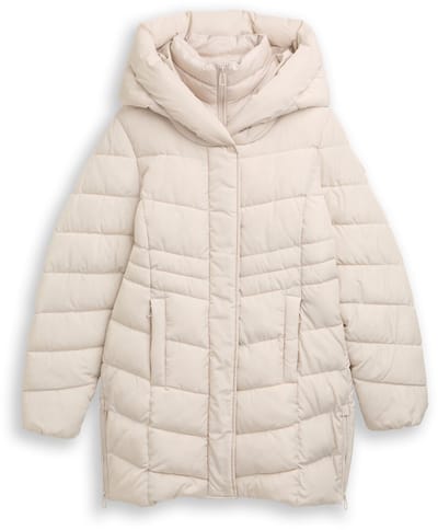 Tom Tailor - Pufferjas in 2-in-1-look - Maat M - cold beige