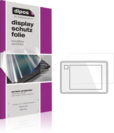 dipos – 4x Beschermfolie geschikt voor Apexcam X80 Pro | Krasbestendige & heldere Screenprotector Ultra-Thin