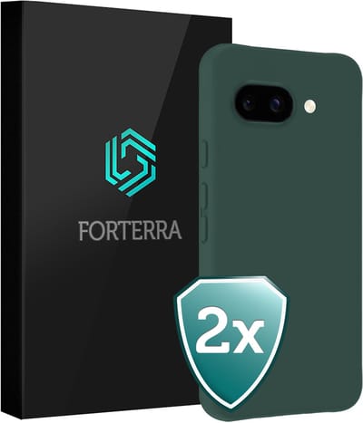 Hoesje 2 Stuks - Geschikt voor Google Pixel 9a - Sterk & Shockproof - Back Cover - Case Siliconen - Telefoon Hoes - Donkergroen